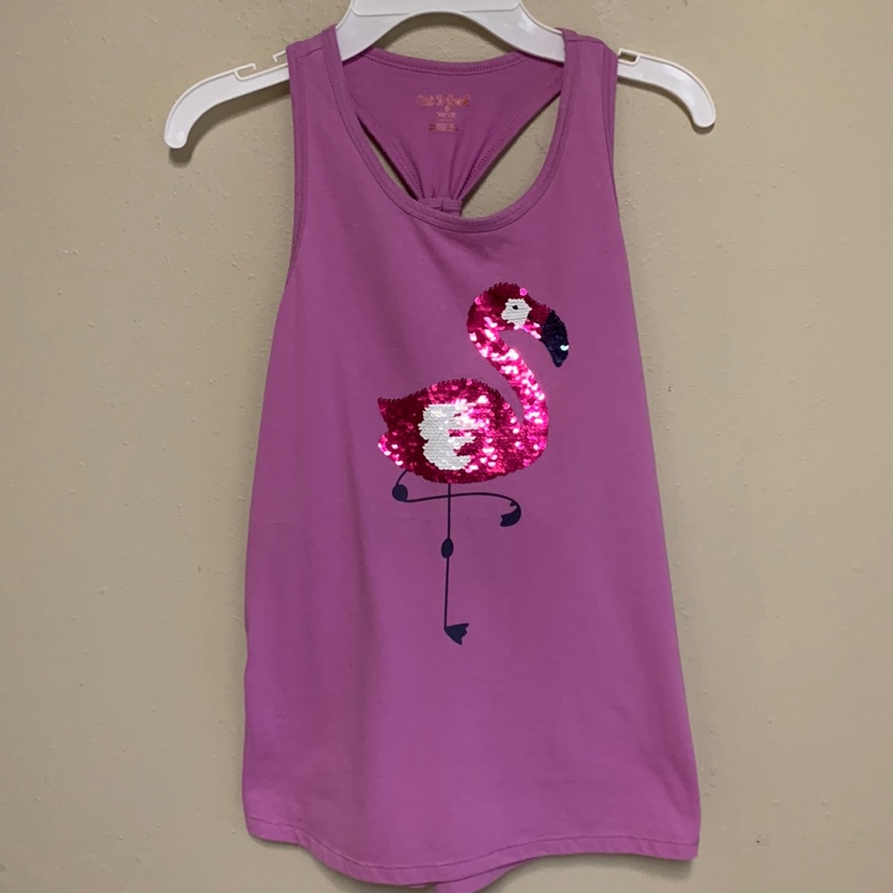 🦩 CAT & JACK Flamingo Sequin Tank  🦩
